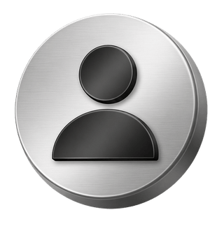 Icono ornamental 3D plateado con avatar de usuario en la página de preguntas frecuentes